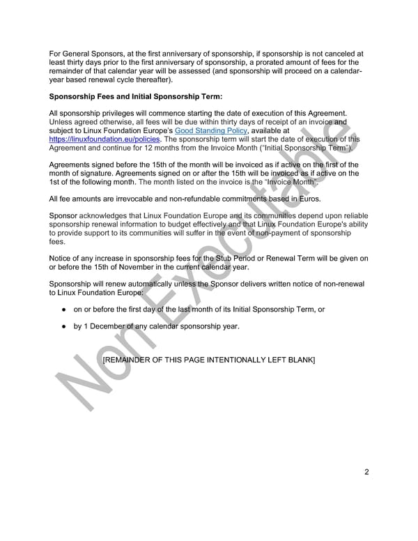 Project Sponsorship Agreement - Page 2